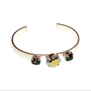 Iridescent And Rainbow Swarovski Three Setting Cuff